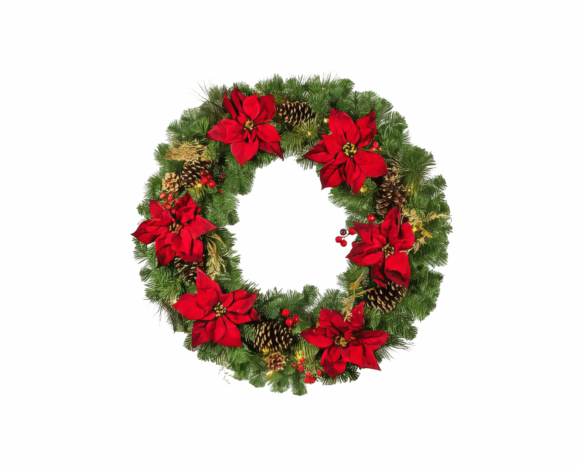 36-inch lighted wreath in San Antonio, TX with holiday lights.