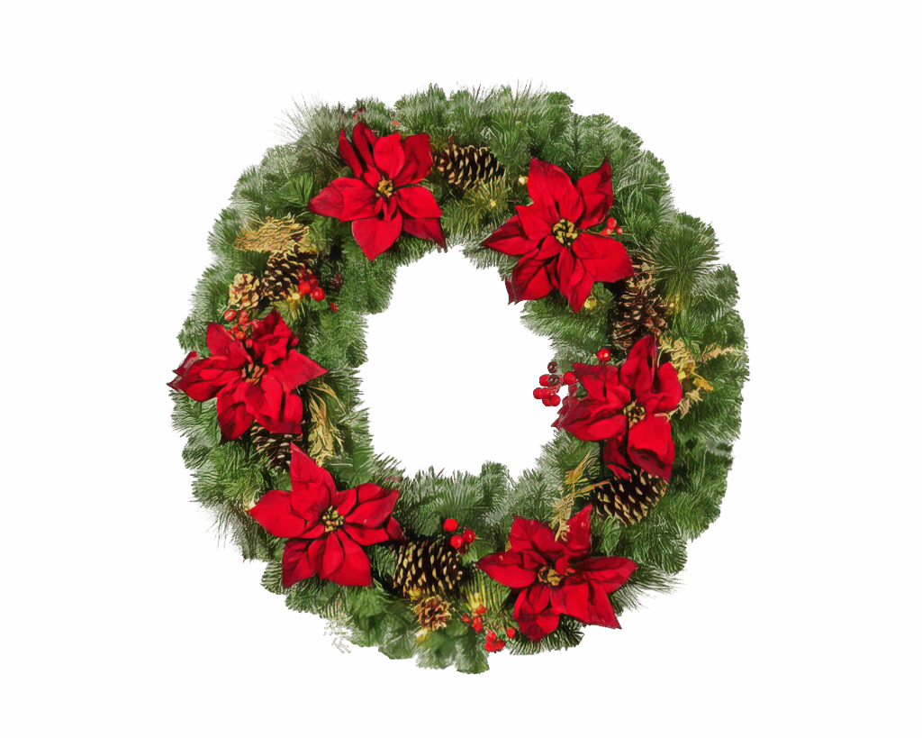 60-inch lighted wreath in San Antonio, TX with holiday lights.