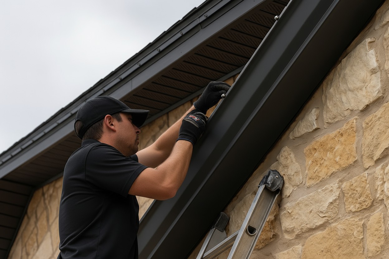 Professional installer of permanent holiday trim lighting enhancing homes for festive celebrations.