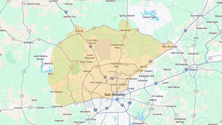 SA holiday lighting coverage area map showing the regions included in the festive lighting display for seasonal celebrations.