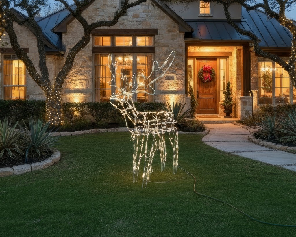 48-inch wire lighted reindeer - San Antonio, TX - professional holiday lighting
