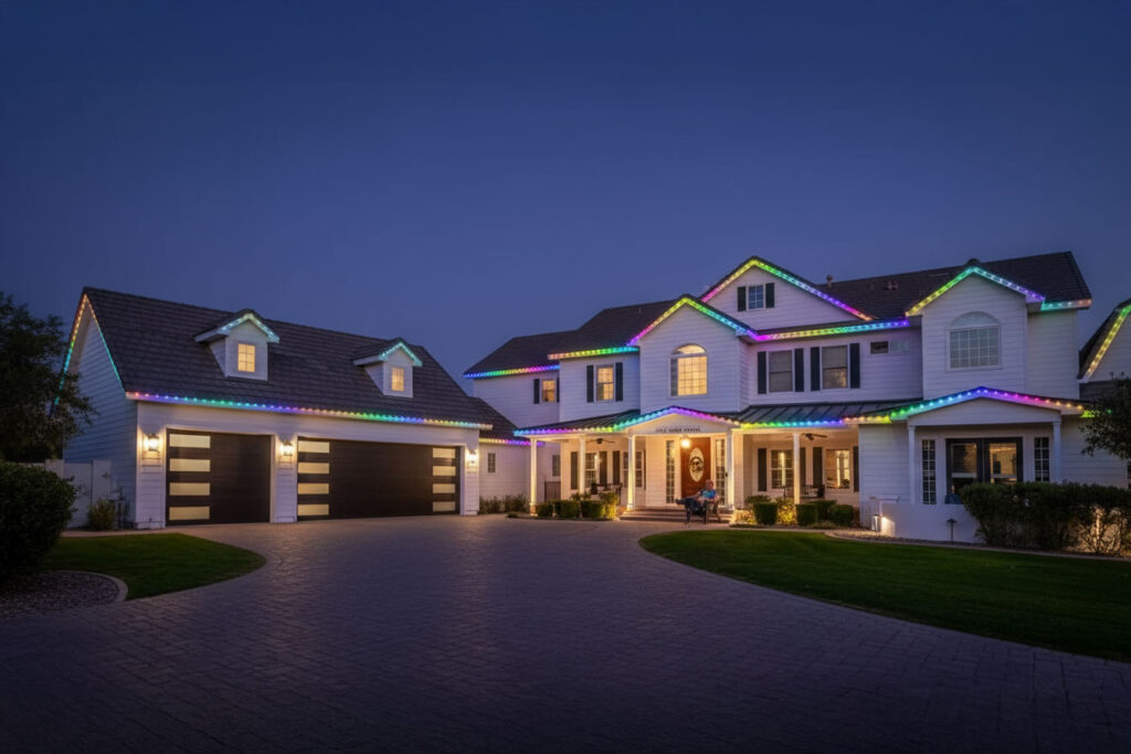 Energy efficient permanent holiday lights in San Antonio