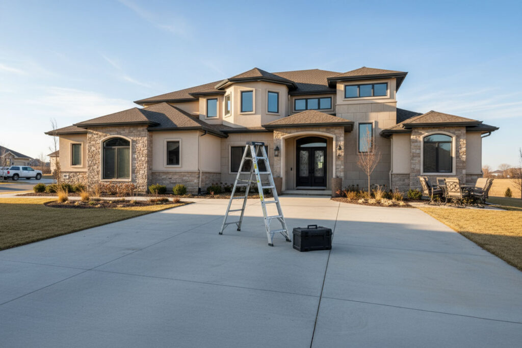 Clearing driveway access for holiday light installation in San Antonio