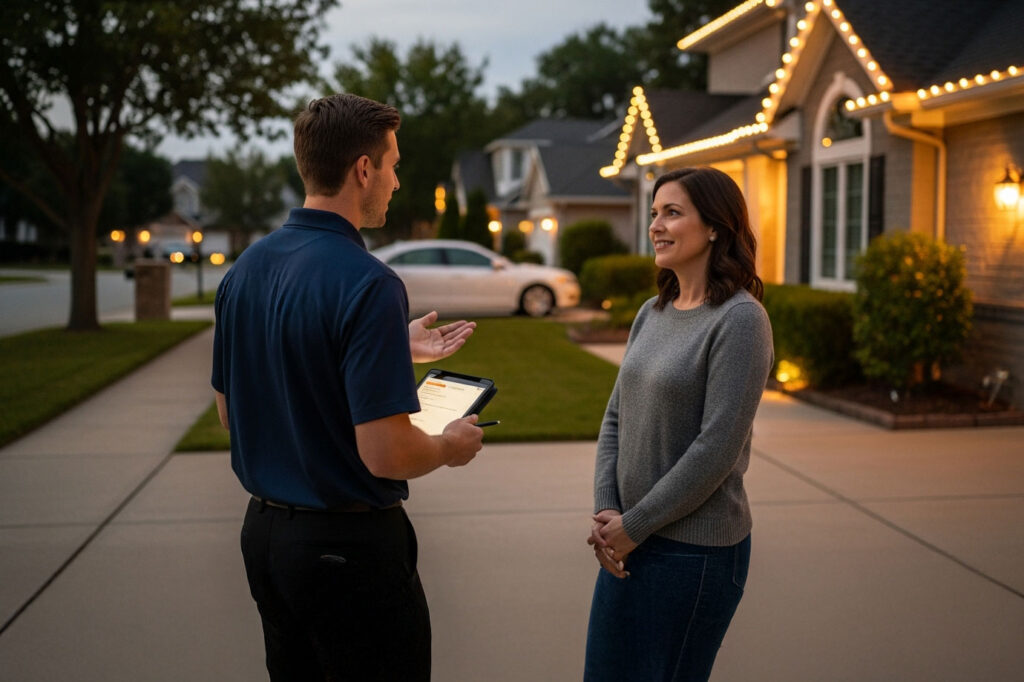 Holiday light scheduling and early booking services in San Antonio