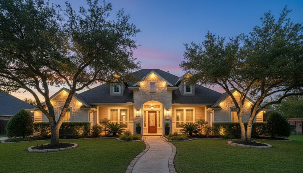 Permanent LED lights installed to enhance curb appeal of San Antonio home
